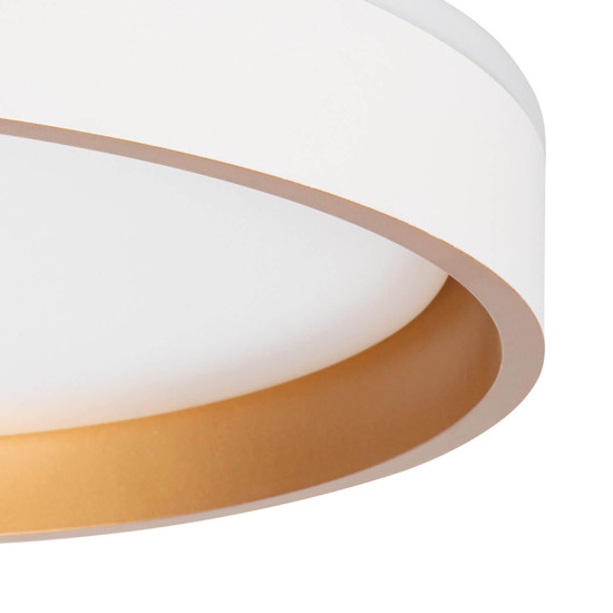 Kanlux LED Deckenleuchte Soln 25W CCT warm-/tageslichtweiss 2700-6500K 90Ra dimmbar Fernbedienung Weiß Gold Metall Ø38cm 39110