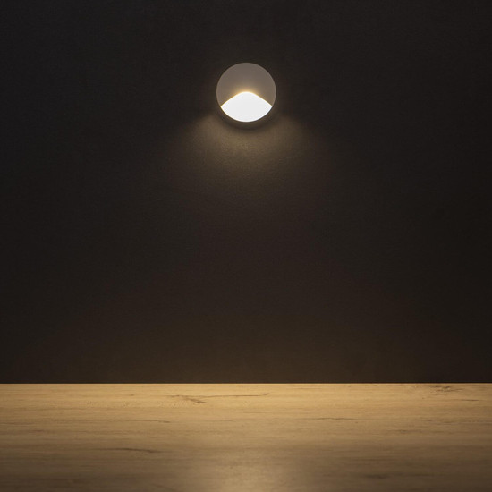 Kanlux LED Wandeinbauleuchte Exin 2,5W warmweiss 3000K IP65 Weiß Aluminium Ø8cm 39120