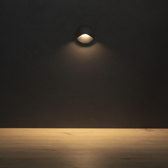 Kanlux LED Wandeinbauleuchte Exin 2,5W warmweiss 3000K IP65 Grau Aluminium Ø8cm 39122