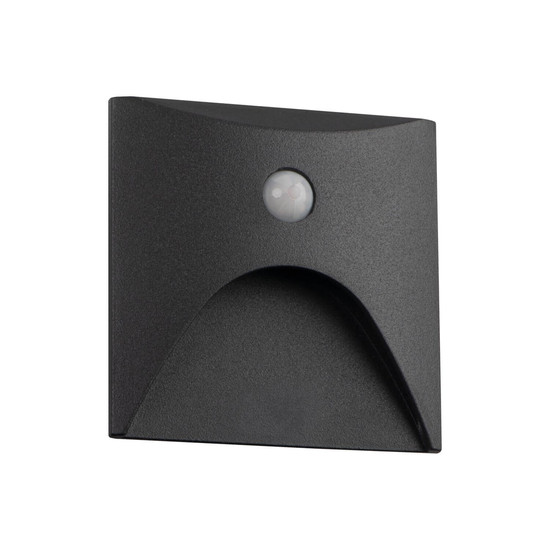 Kanlux LED Wandeinbauleuchte Exin 2,5W warmweiss 3000K Bewegungsmelder IP65 Grau Aluminium 39131