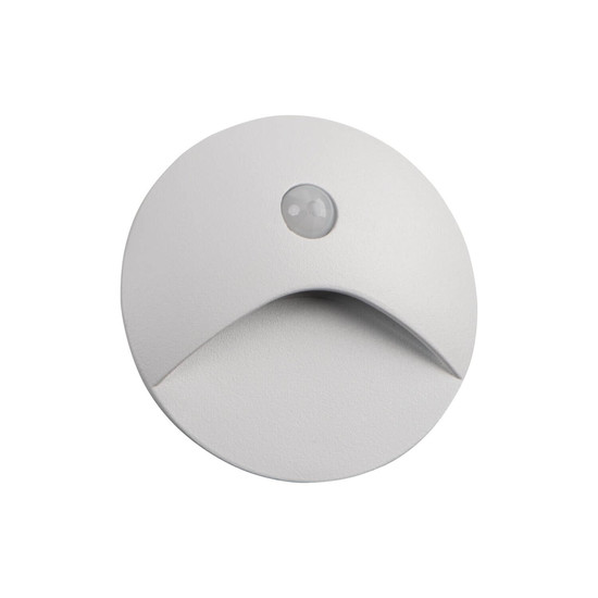 Kanlux LED Wandeinbauleuchte Exin 2,5W neutralweiss 4000K Bewegungsmelder IP65 Weiß Aluminium Ø8cm 39135