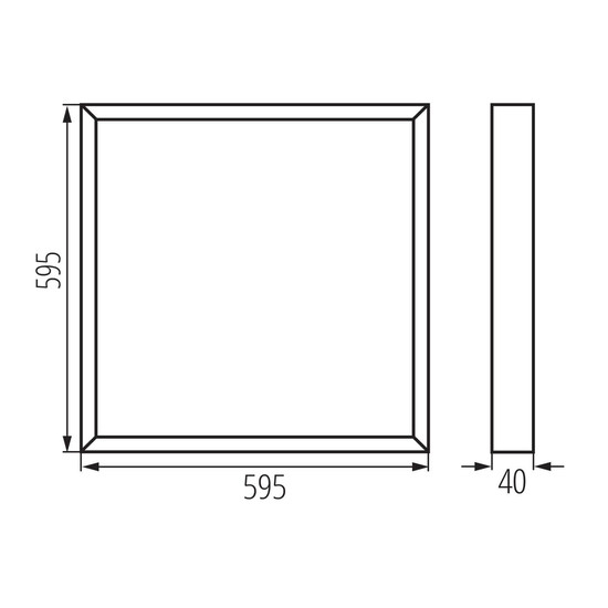 Kanlux LED Panel Aufbau Blingo 34W neutralweiss 4000K 90Ra UGR19 Weiß Stahl 59,5x59,5cm 39172