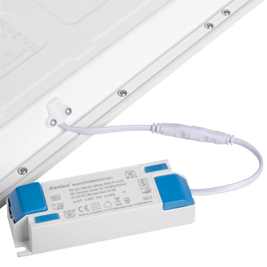 Kanlux LED Panel Blingo 38W CCT warm-/neutral-/tageslichtweiss 3000K/4000K/6500K 90Ra Weiß Stahl 59,5x59,5cm 39234