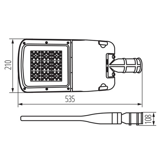 Kanlux LED Straßenleuchte PRO-S 40W neutralweiss 4000K IP66 Zhaga Grau Aluminium 53,5x21cm asymmetrisch 39295