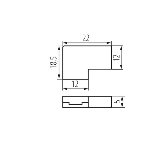 Kanlux Verbinder für LED Streifen einfarbig 10mm L-Form 39533