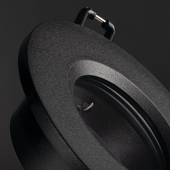 Kanlux Einbaurahmen Talu GU10/GU5,3 IP44 Schwarz Aluminium Ø8cm 39541