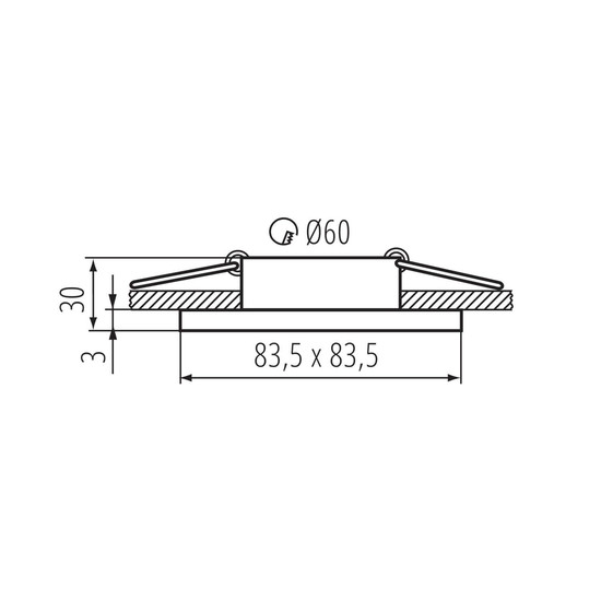 Kanlux Einbaurahmen Talu GU10/GU5,3 IP44 Schwarz Aluminium 39543