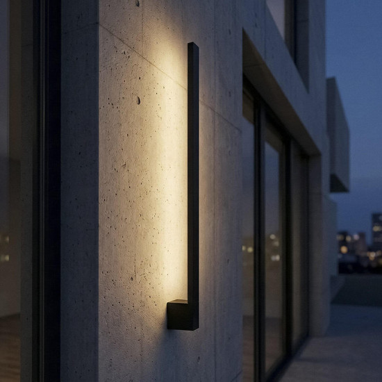 Kanlux LED Außenwandleuchte Yalte 9W CCT warm-/neutral-/tageslichtweiss 3000K/4000K/6500K IP54 Schwarz Aluminium 61,5cm 45870