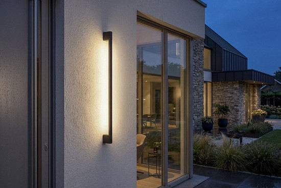 Kanlux LED Außenwandleuchte Yalte 8,5W CCT warm-/neutral-/tageslichtweiss 3000K/4000K/6500K IP54 Doppelmontage Schwarz Aluminium 93cm 45872