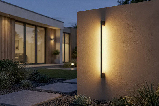 Kanlux LED Außenwandleuchte Yalte 12W CCT warm-/neutral-/tageslichtweiss 3000K/4000K/6500K IP54 Doppelmontage Schwarz Aluminium 123cm 45873