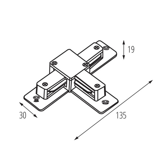 Kanlux Verbinder für 1-Phasen Stromschiene TEAR T Weiß 45907