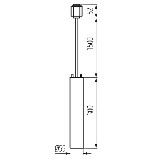 Kanlux Pendelleuchte für 1-Phasen Stromschiene ATL GU10 Weiß Eisen 30cm 45919