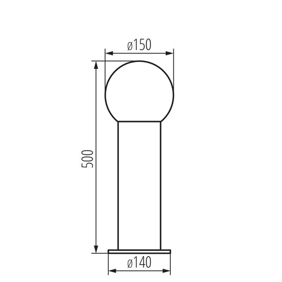 Kanlux Wegeleuchte Stono E27 IP65 Anthrazit Aluminium 50cm 46083