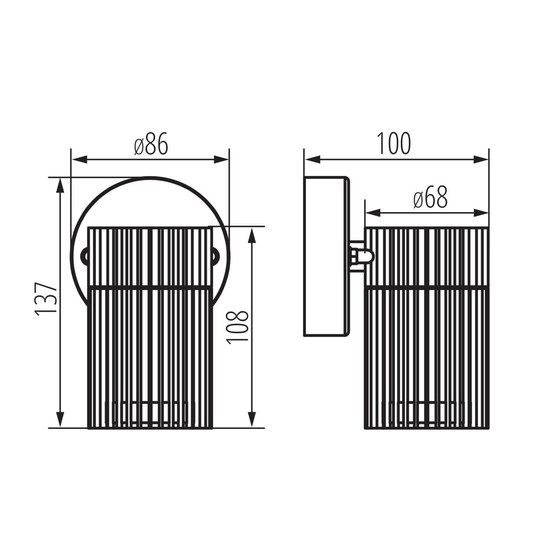 Kanlux Außenwandleuchte Radilo GU10 IP44 Schwarz Aluminium 46200