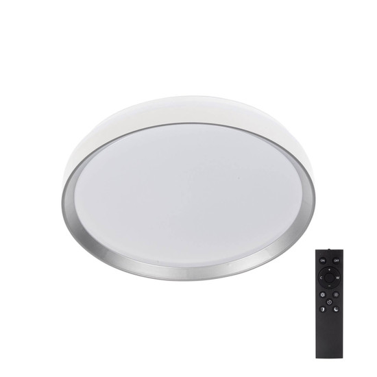 Kanlux LED Deckenleuchte Lixan 47W CCT warm-/tageslichtweiss 3000-6500K dimmbar Fernbedienung Weiß Silber Ø38,5cm 46280