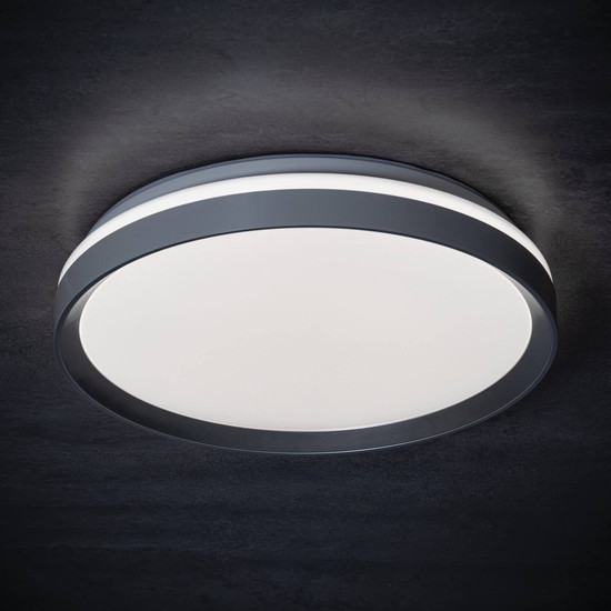 Kanlux LED Deckenleuchte Lixan 47W CCT warm-/tageslichtweiss 3000-6500K dimmbar Fernbedienung Weiß Silber Ø38,5cm 46280