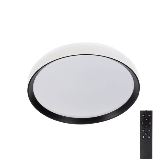 Kanlux LED Deckenleuchte Lixan 47W CCT warm-/tageslichtweiss 3000-6500K dimmbar Fernbedienung Weiß Schwarz Ø38,5cm 46281