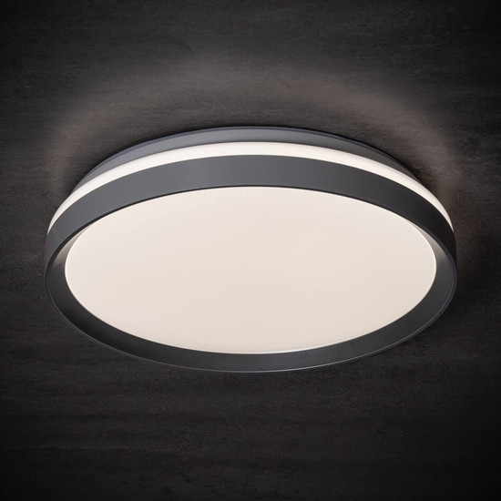 Kanlux LED Deckenleuchte Lixan 47W CCT warm-/tageslichtweiss 3000-6500K dimmbar Fernbedienung Weiß Schwarz Ø38,5cm 46281