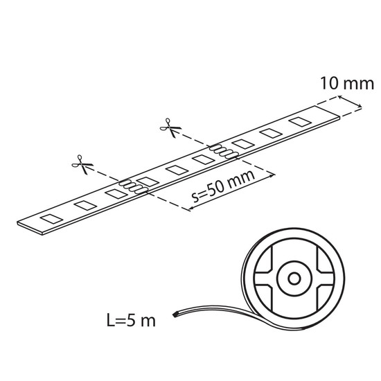 Kanlux LED Streifen 5m LEDS 14,4W/m 12V RGB dimmbar 10mm 46317