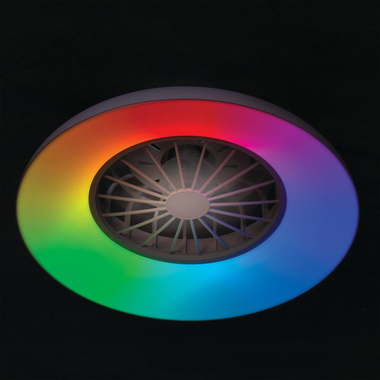 Kanlux LED Deckenleuchte mit Ventilator Plave 24W RGB + CCT 3000-6500K Fernbedienung Weiß Ø48,5cm 46370