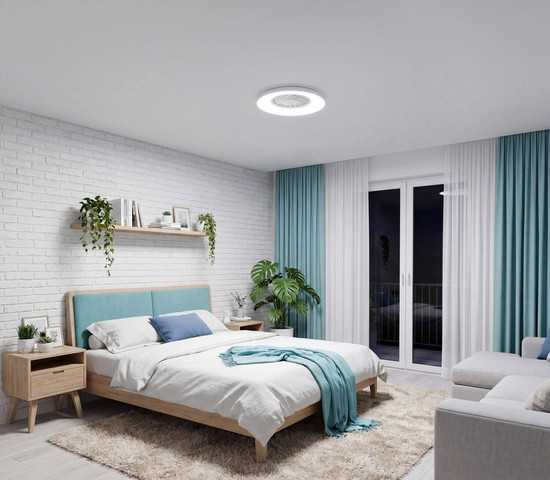 Kanlux LED Deckenleuchte mit Ventilator Plave 48W RGB + CCT 3000-6500K Fernbedienung Schwarz Ø60cm 46371