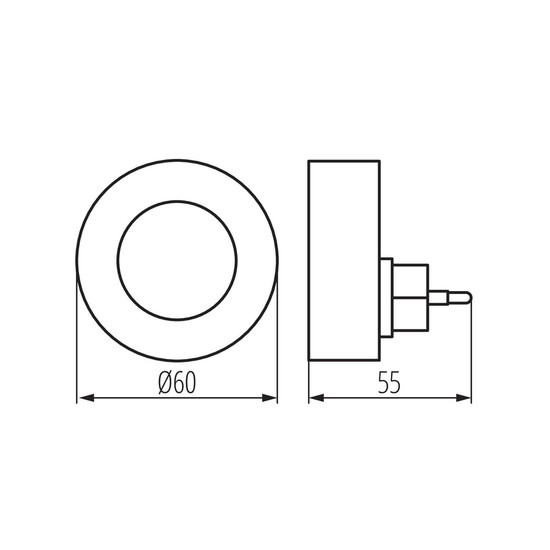 Kanlux LED Nachtlicht Ribi 0,3W warmweiss 2700K Bewegungsmelder Schwarz Ø6cm 46381