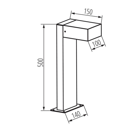 Kanlux Wegeleuchte Legino GX53 IP65 Schwarz Aluminium 50cm 46391