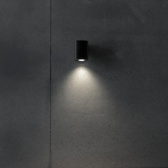 Kanlux Außenwandleuchte Zevi mit Lichtring GU10 Bewegungsmelder IP54 Graphit Aluminium 11x10cm 90101