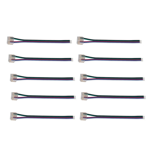 Kanlux 10x Einspeiseverbinder für LED Streifen RGBW 12mm mit Kabel 90721