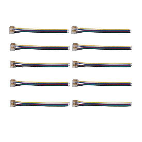 Kanlux 10x Einspeiseverbinder für LED Streifen RGB+CCT 12mm mit Kabel 90724