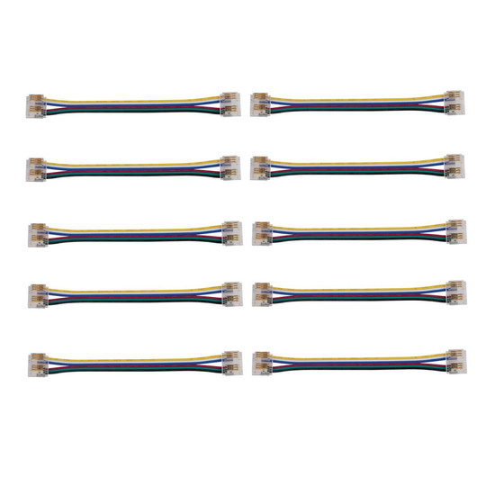 Kanlux 10x Verbinder für LED Streifen RGB+CCT 12mm Verbindungskabel 90725