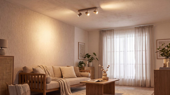 Kanlux Deckenstrahler Evalo 3-flammig 3xGU10 Beige Aluminium 45cm 90782