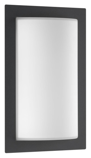 LCD Wandleuchte LED Graphit 12W Warmweiss IP44 31x19,5x9,5cm 044LED Made in Italy