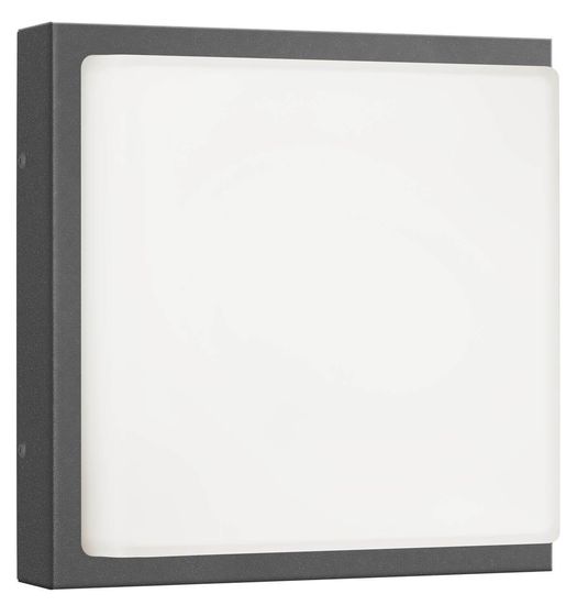 LCD Wand- & Deckenleuchte Bewegungsmelder Graphit E27 IP44 25x25x9,5cm 045SEN Made in Italy