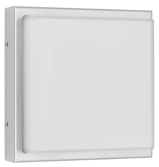 LCD Wand- & Deckenleuchte LED Edelstahl 12W Warmweiss IP44 25x25x9,5cm 046LED Made in Italy