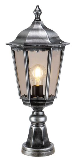 LCD Standleuchte kurz Schwarz-Silber E27 IP43 53x22x22cm 1112 Made in Italy