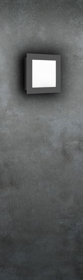 LCD Wandleuchte LED Bewegungsmelder Graphit 12W Warmweiss IP44 26x26x5cm 3007LEDSEN Made in Germany