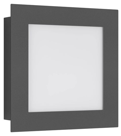 LCD Wandleuchte LED Bewegungsmelder Graphit 12W Warmweiss IP44 26x26x5cm 3007LEDSEN Made in Germany