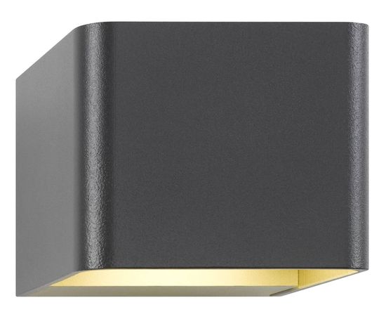 LCD Up & Down Wandleuchte LED 2fach Lichtausfall einstellbar Graphit 2x3,5W Warmweiss IP65 9x11x12,5cm 5040