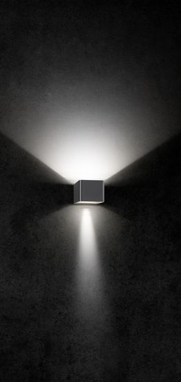 LCD Up & Down Wandleuchte LED 2fach Lichtausfall einstellbar Graphit 2x3,5W Warmweiss IP65 9x11x12,5cm 5040