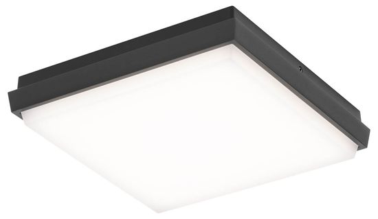 LCD Deckenleuchte, Wandleuchte Graphit LED 10W Warmweiss IP54 17,5x17,5x4,5cm 5060