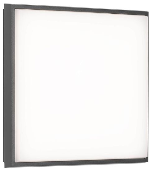 LCD Deckenleuchte, Wandleuchte Graphit LED 30W Warmweiss IP54 30x30x4,5cm 5062