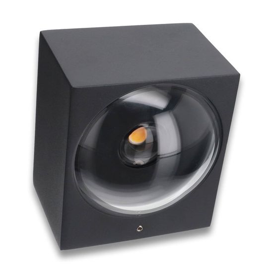 LCD Up & Down Wandleuchte LED 2fach Graphit 2x6,25W Warmweiss IP65 12x11x12cm 5085