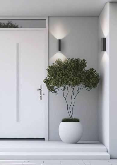 LCD Up & Down Wandleuchte LED 2fach Graphit 2x7W Warmweiss IP65 20x6x7cm 5130