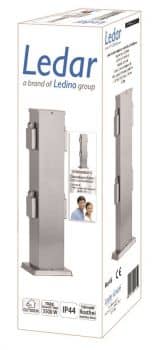 Ledar Aussensteckdose 4-fach Edelstahl IP44 Outdoor-Stromsäule