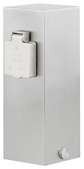 Ledino Steckdosensäule 2er Connect V2, Edelstahl, Außen kompakt und witterungsfest