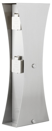 Ledino Steckdosensäule 4er Connect D4, Edelstahl Außen Design-Stromsäule