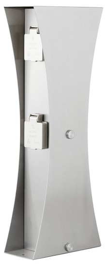 Ledino Steckdosensäule 4er Connect D4, Edelstahl Außen Design-Stromsäule