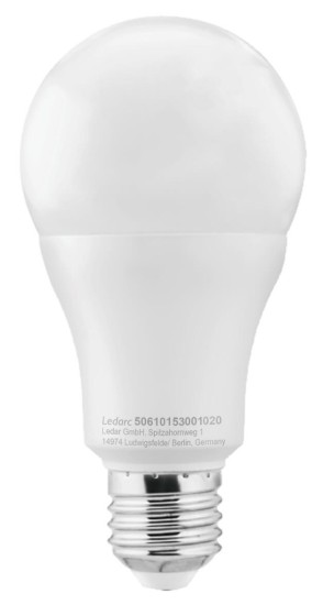 Ledarc LED-Lampe E27 matt A65 230V 15W 1250lm 3000K warmweiss