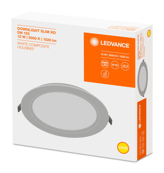 Ledvance Downlight Slim Rund 155 12W 3000K LED Einbauleuchte